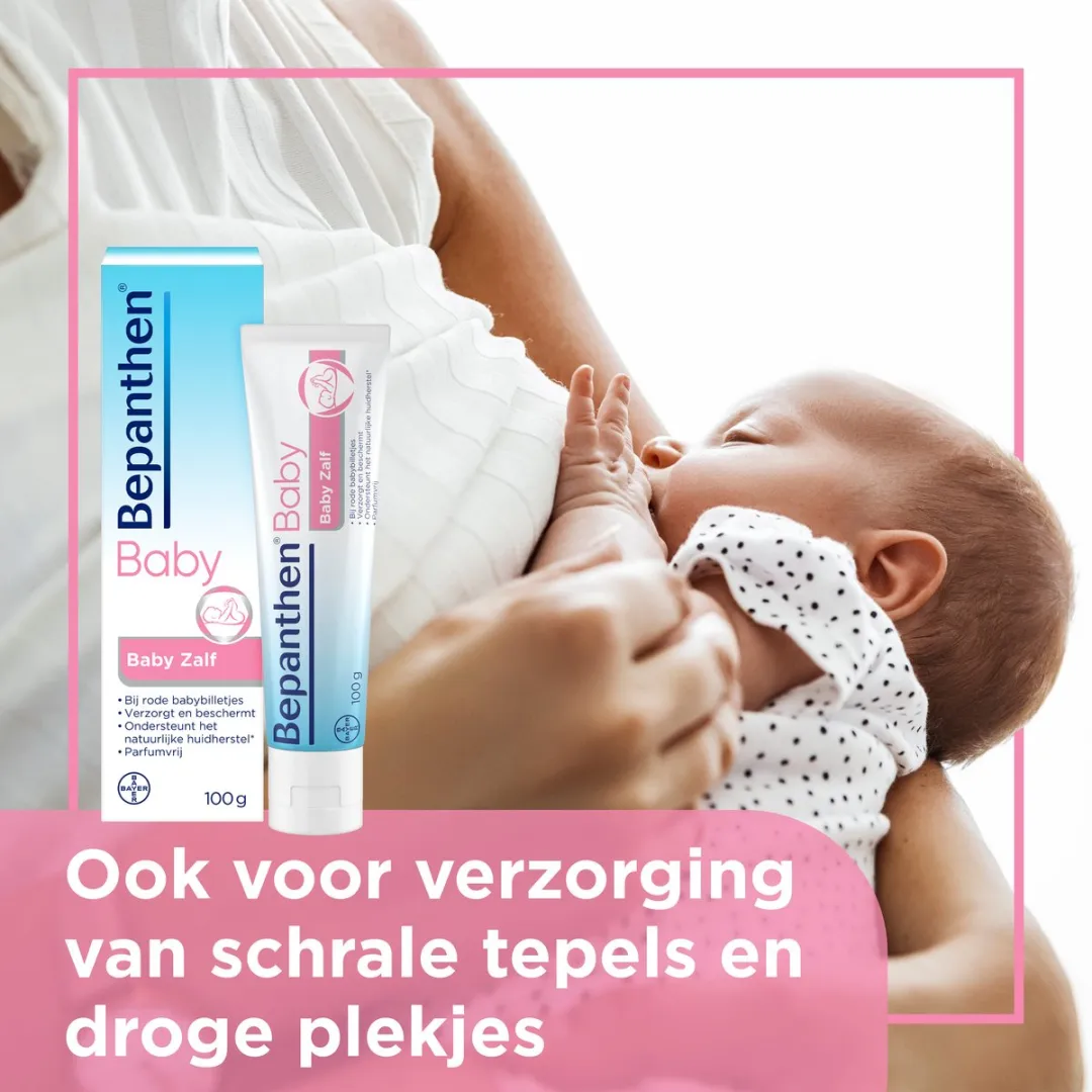 ​Bepanthen Baby Zalf 100 gram | Beschermt en Verzorgt Rode Babybilletjes | Ondersteunt Natuurlijk Huidherstel | Vrij van Parfum en Conserveermiddelen ​