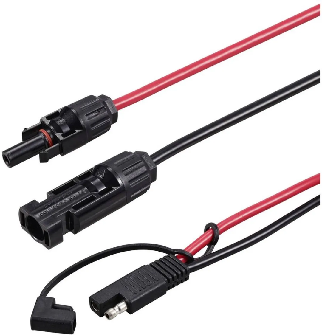 Tru Components PV-stekker naar SAE-stekker TC-12195644 - 300mm - Zwart/Rood