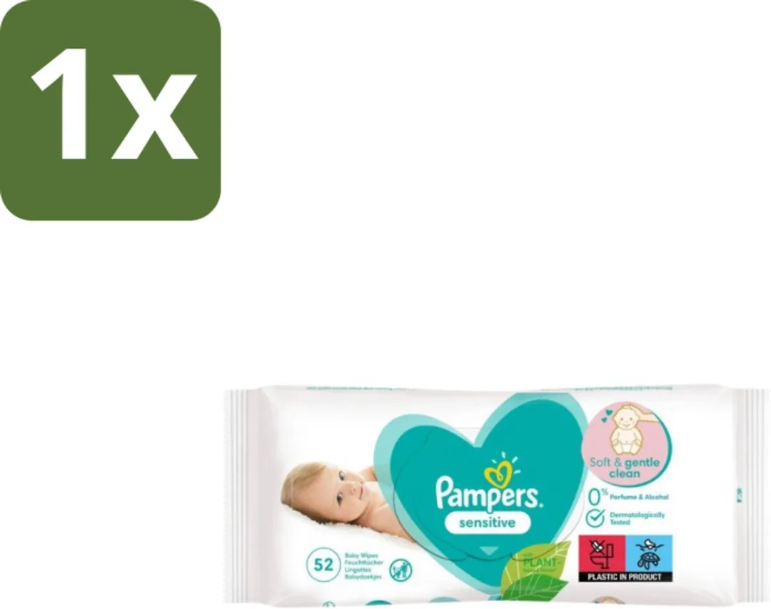Pampers Babydoekjes Sensitive 52 Stuks