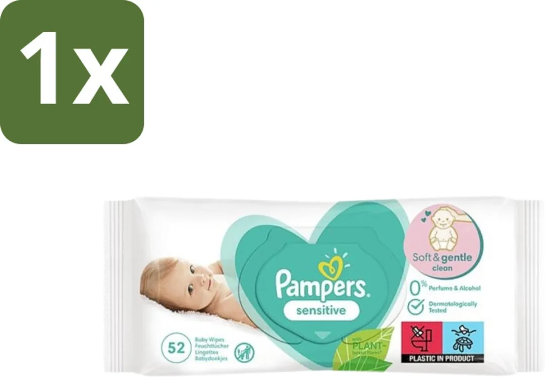 Pampers Babydoekjes Sensitive 52 Stuks