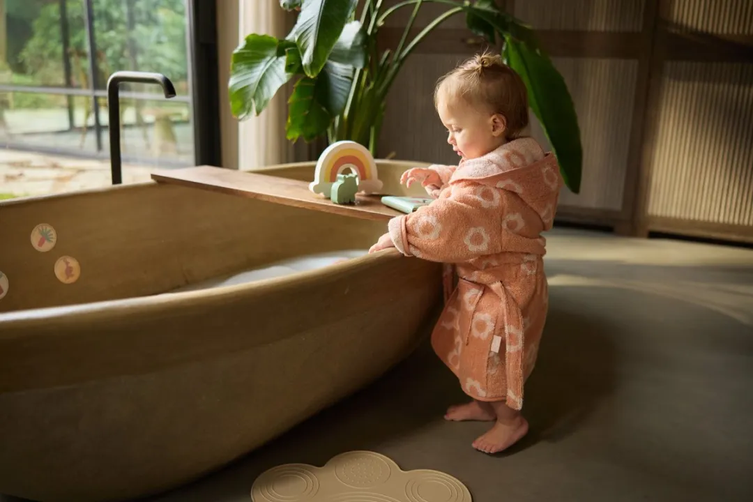Jollein Badjas Badstof 1-2 jaar - Jacquard Flower