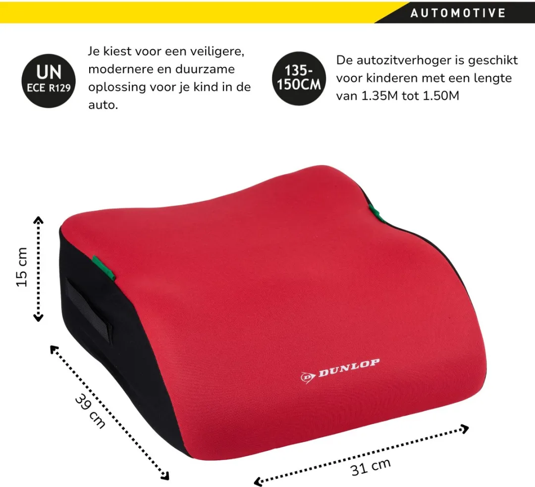 Dunlop Stoelverhoger Autozitje - Rood