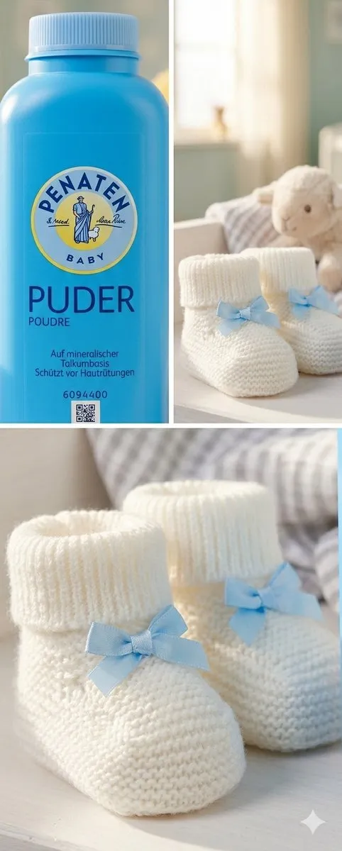 Penaten Baby - Natuurlijk babypoeder met aloë vera en vitaminen - 1 x 100 g - Beschermt de gevoelige huid - Vochtopnemend en houdt de huid droog - 99% ingrediënten van natuurlijke oorsprong met Kajal Sticker