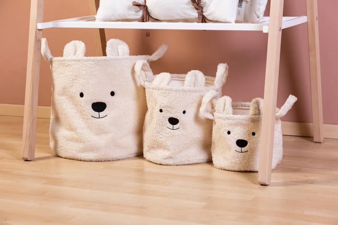 Childhome Teddy Mandjes Set - 3 Stuks Ecru