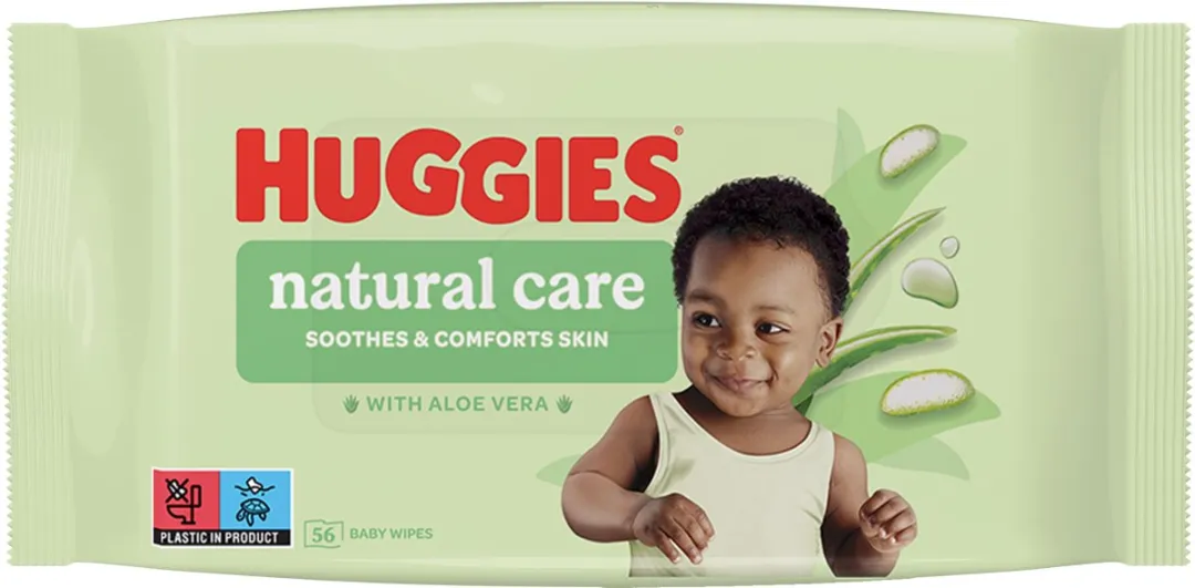 Huggies billendoekjes - Natural Care - 10 x 56 stuks - 560 doekjes - billendoekjes met Aloe Vera en Vitamine E - Voordeelverpakking