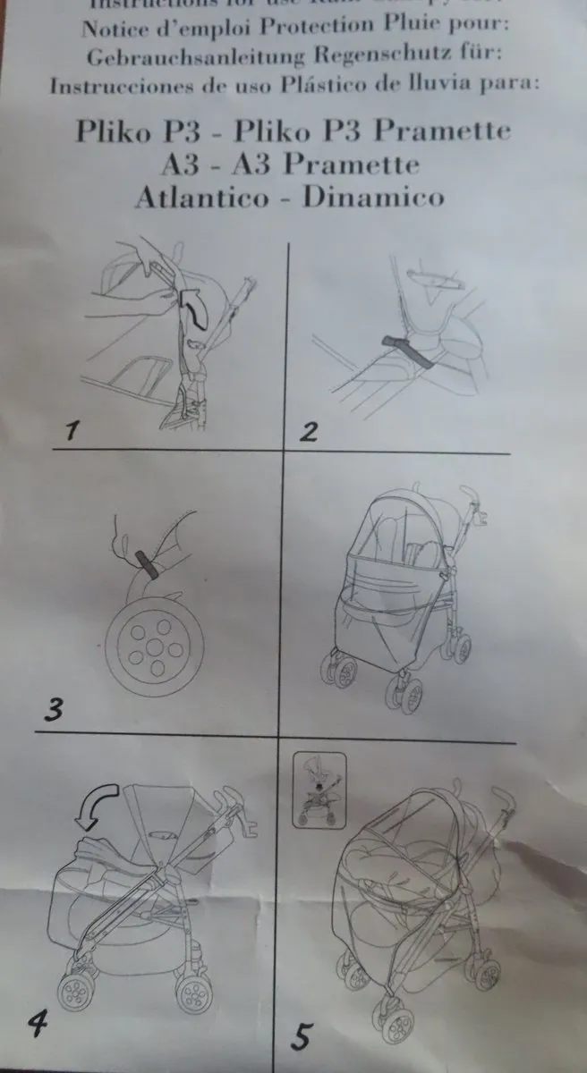 Peg-Perego - Regenbekleding Buggy- Pliko , P3,Pramette -A3 - Atlantico Y Dinamico