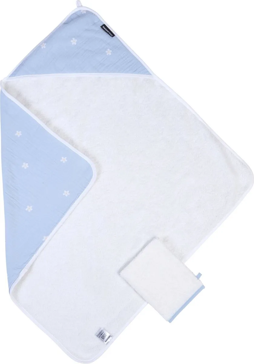 Childhome Flower Collection Badcape & Washandje 80x80cm