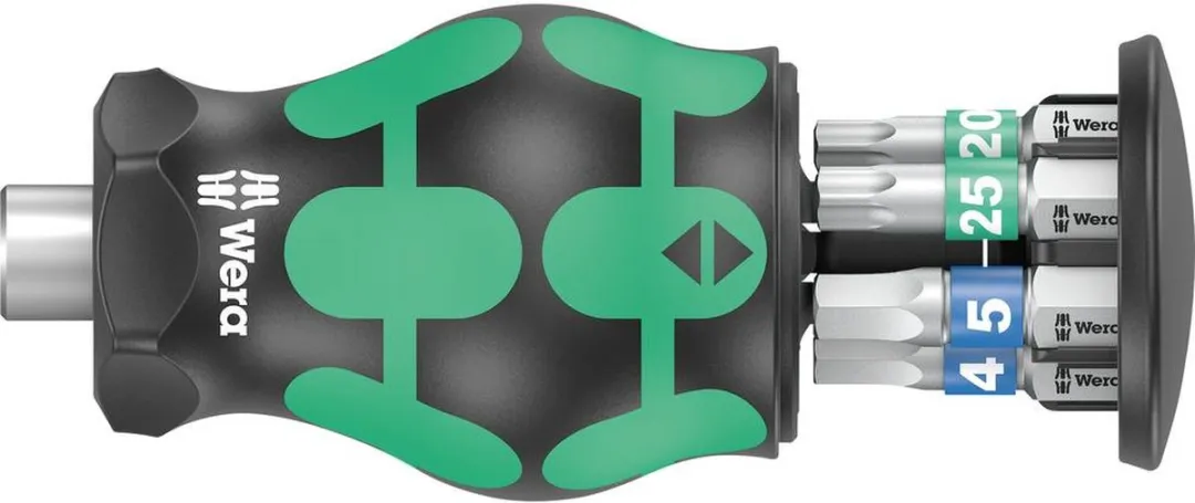 Wera Kraftform Kompakt Stubby Magazin 05008875001 Bitset - T3-T5/T15-T25 - Groen/Zwart