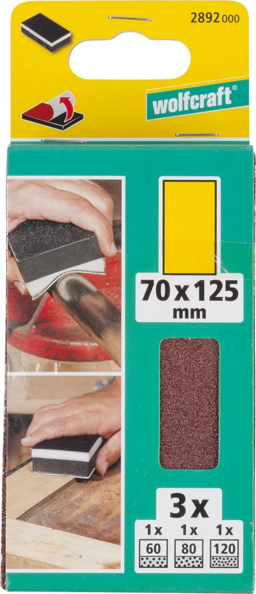 Wolfcraft Handschuurset 4-delig 2892000