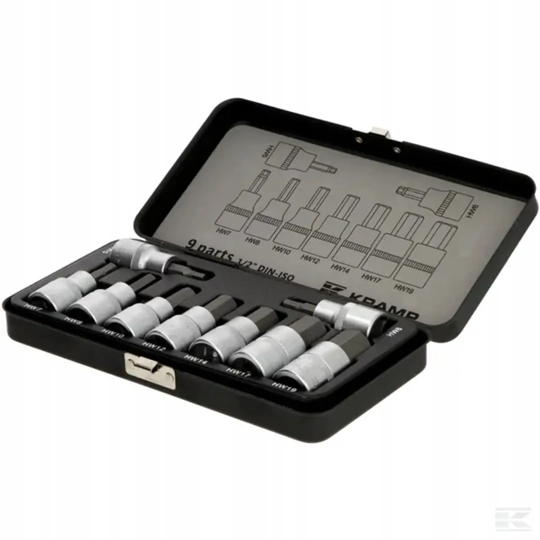Kramp Inbussleutel Set 9-delig Maten 1/2" - Metaal