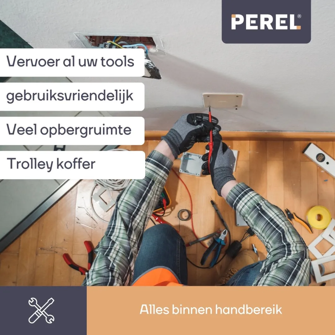 Perel Gereedschapstrolley 1819-T1 - ABS - 461x335x190mm