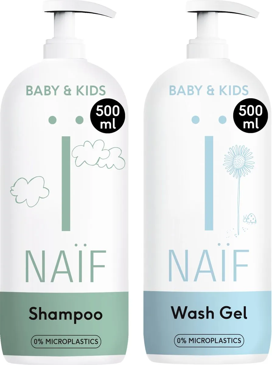 Naïf Baby Shampoo & Wasgel Voordeelset 2x500ml