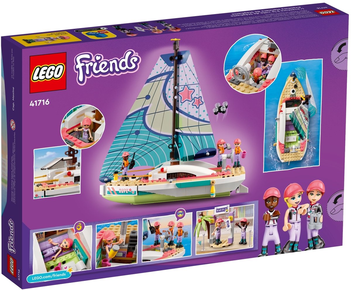 LEGO 41716 Friends Stephanies zeilavontuur, Speelset met Boot, Minipoppetjes en Accessoires, Leuk cadeau voor Meisjes en Jongens vanaf 7 Jaar