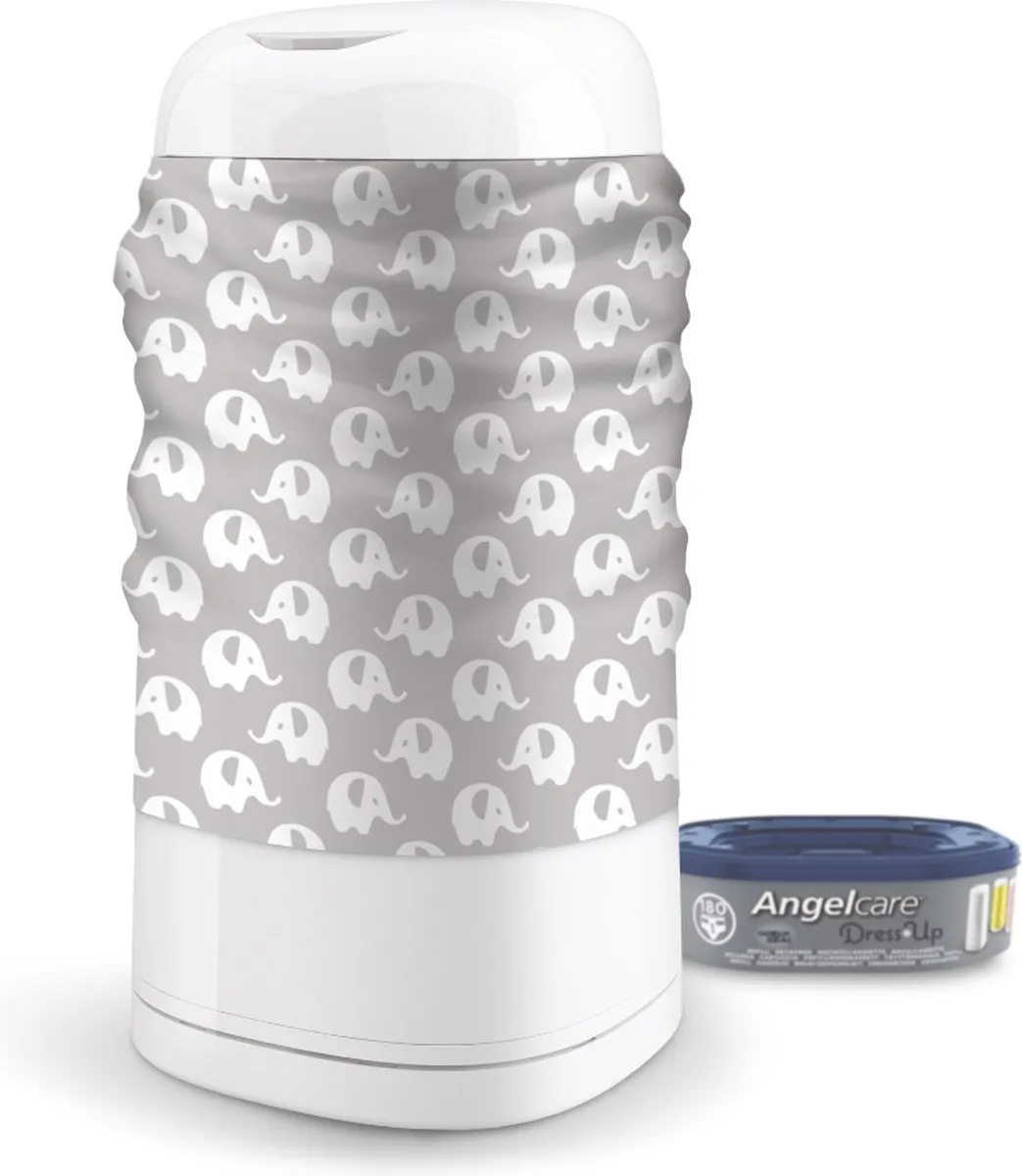 Angelcare Dress Up Grey Elephant Hoes voor Luieremmer - Grijs/Wit