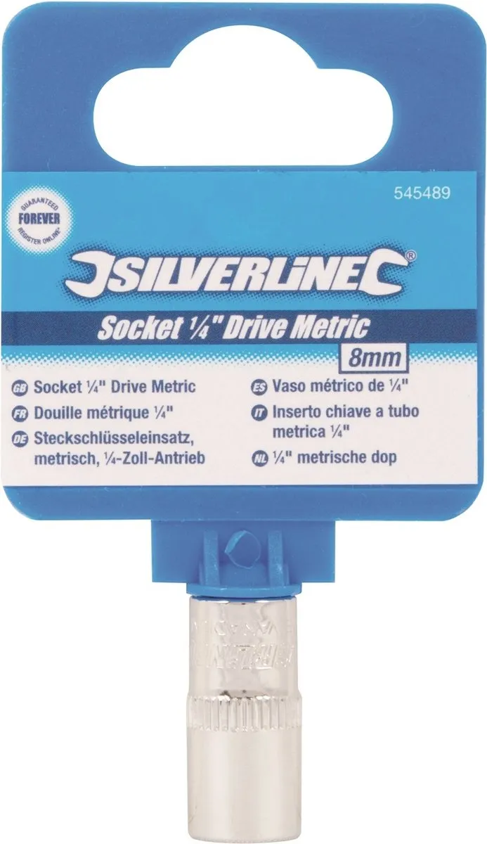 Silverline Zeskantige 1/4" metrische dop 8 mm