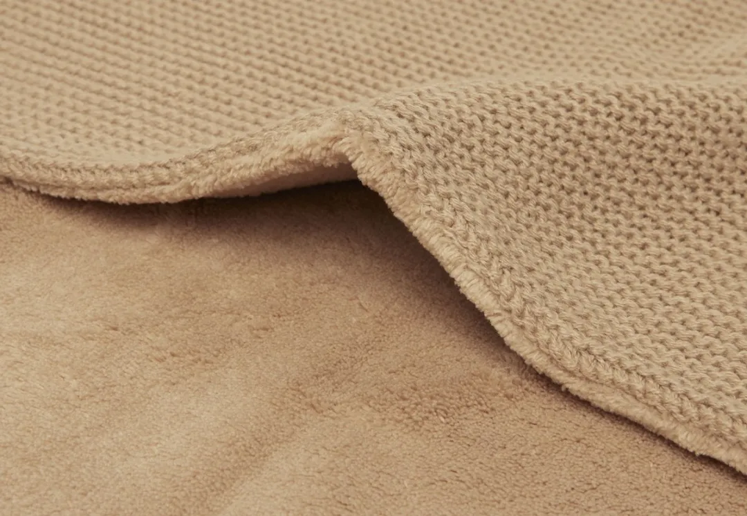 Jollein Baby Deken Ledikant 100x150cm Basic Knit - Biscuit/Fleece