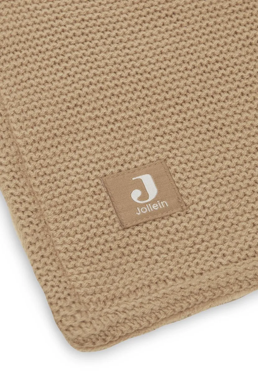 Jollein Baby Deken Ledikant 100x150cm Basic Knit - Biscuit/Fleece