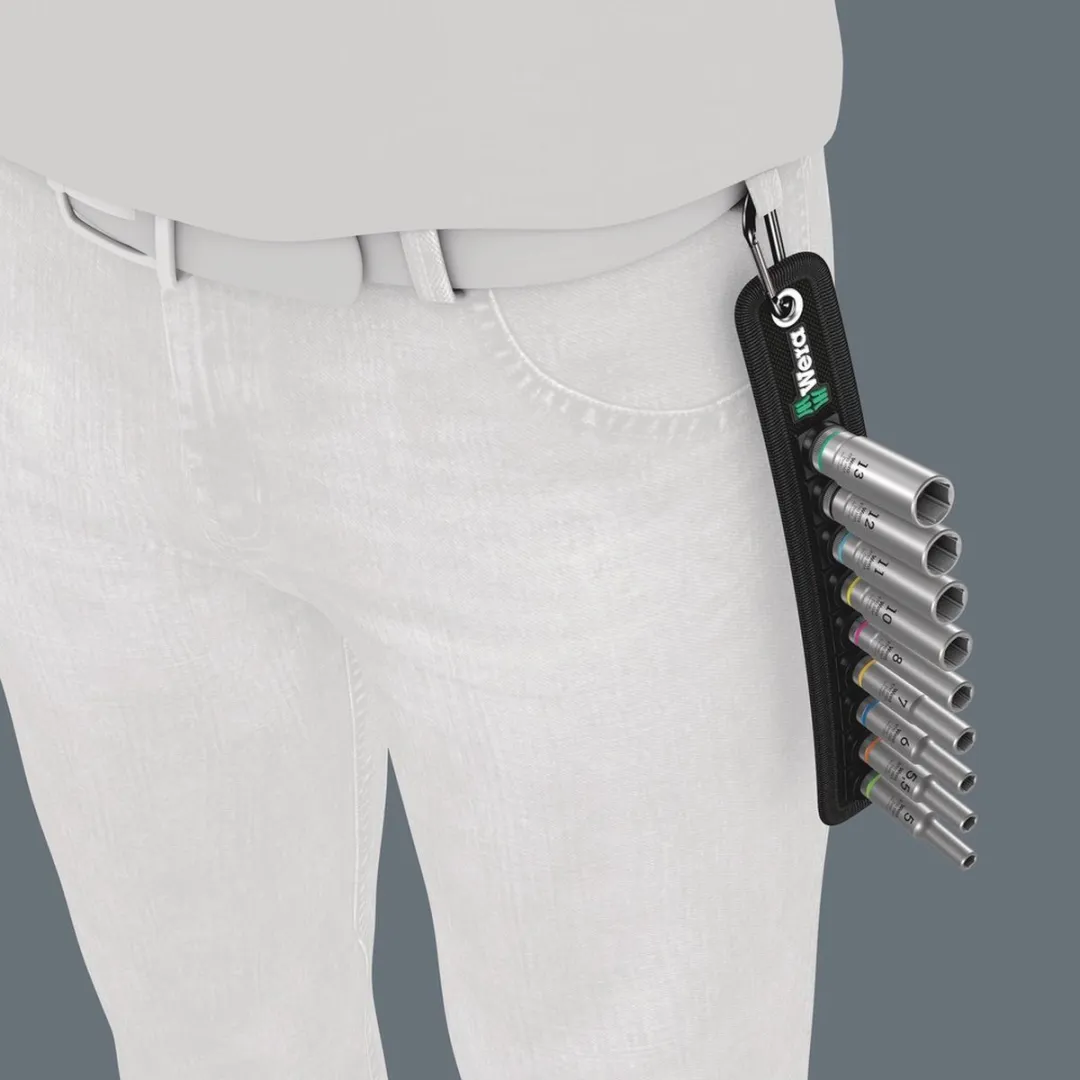 Wera 5004525001 Belt A Deep Doppenset 9-delig - 1/4" - Kleurloos