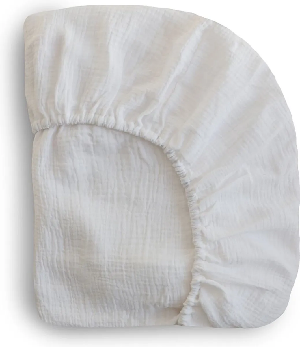 Mushie Hoeslaken Ledikant 60x120cm - Wit