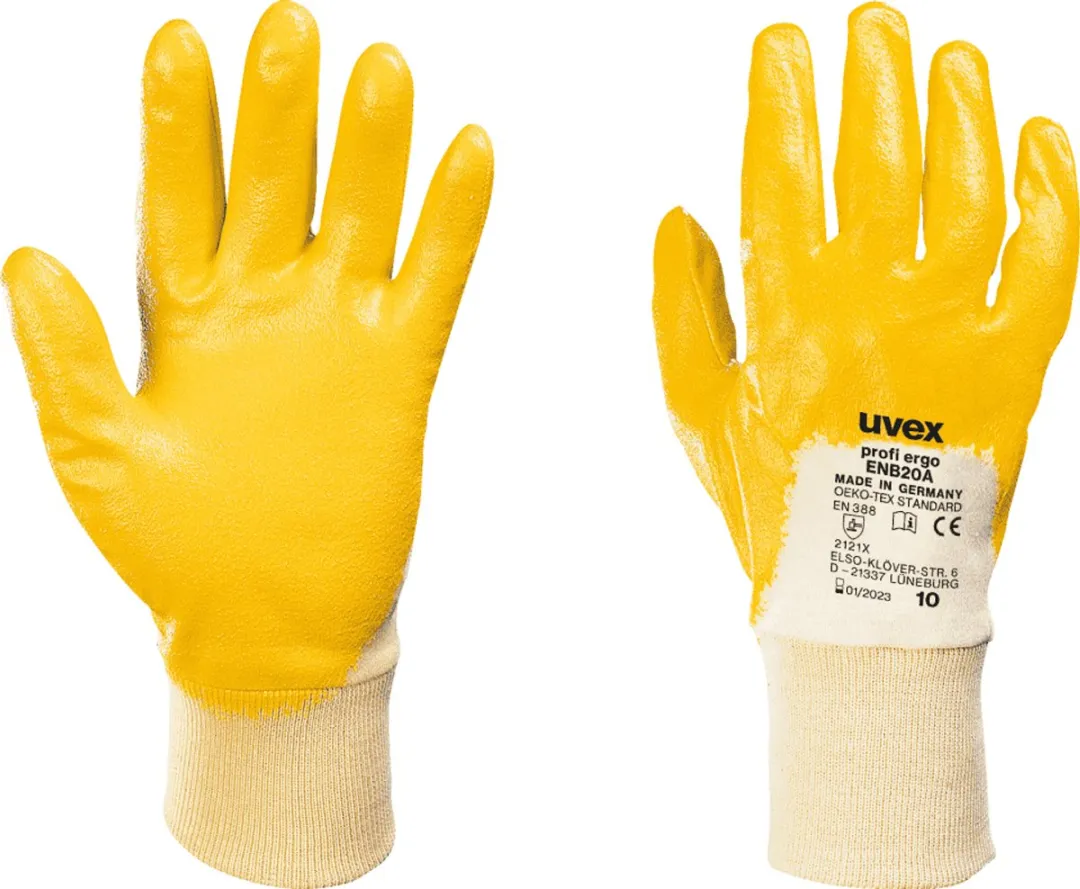 Uvex Profi Ergo ENB 20A Nitril Handschoen M - Geel