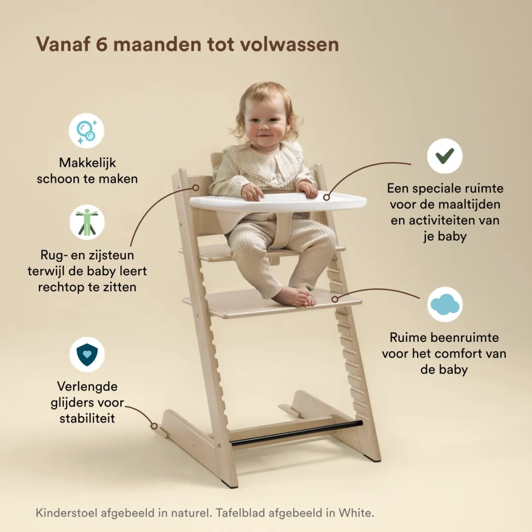 Stokke Tripp Trapp Kinderstoel Zwart - Babyset 2 + Dienblad