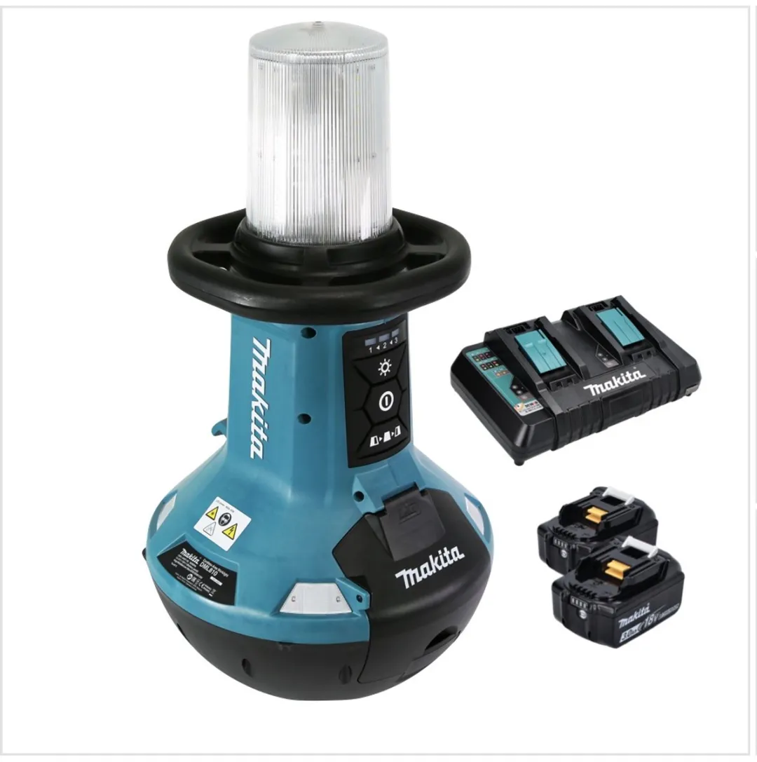 Makita DML 810 PF LED Schijnwerper 5500 lm - 18/36V - IP54 - Zwart/Turquoise