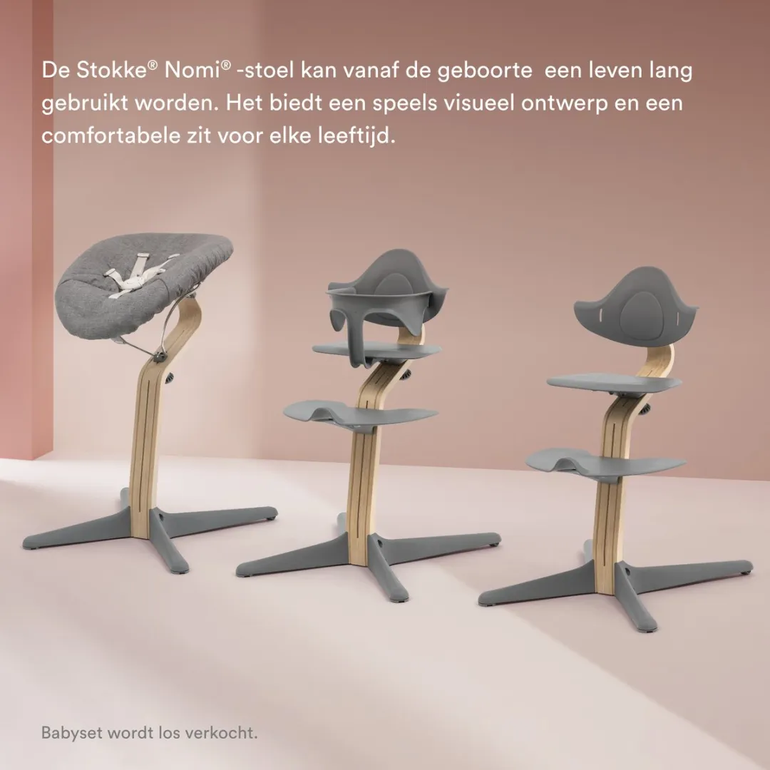 Stokke Nomi Stoel - Pasgeborenen Set Wit/Grijs-Rozewit - 150 kg