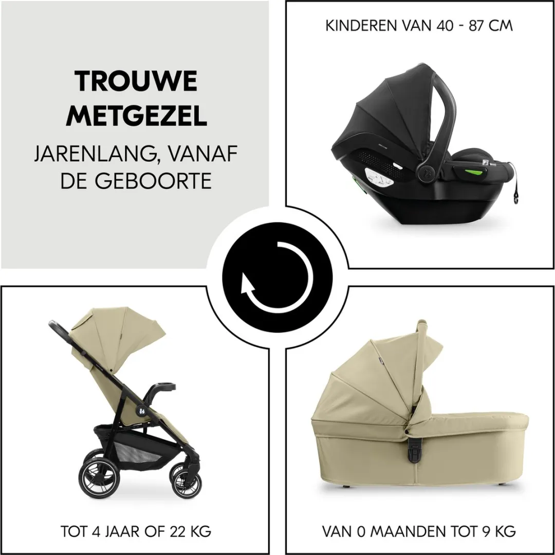 Hauck Shop N Care Trio Set - Kinderwagen Reiswieg Autostoeltje Olive