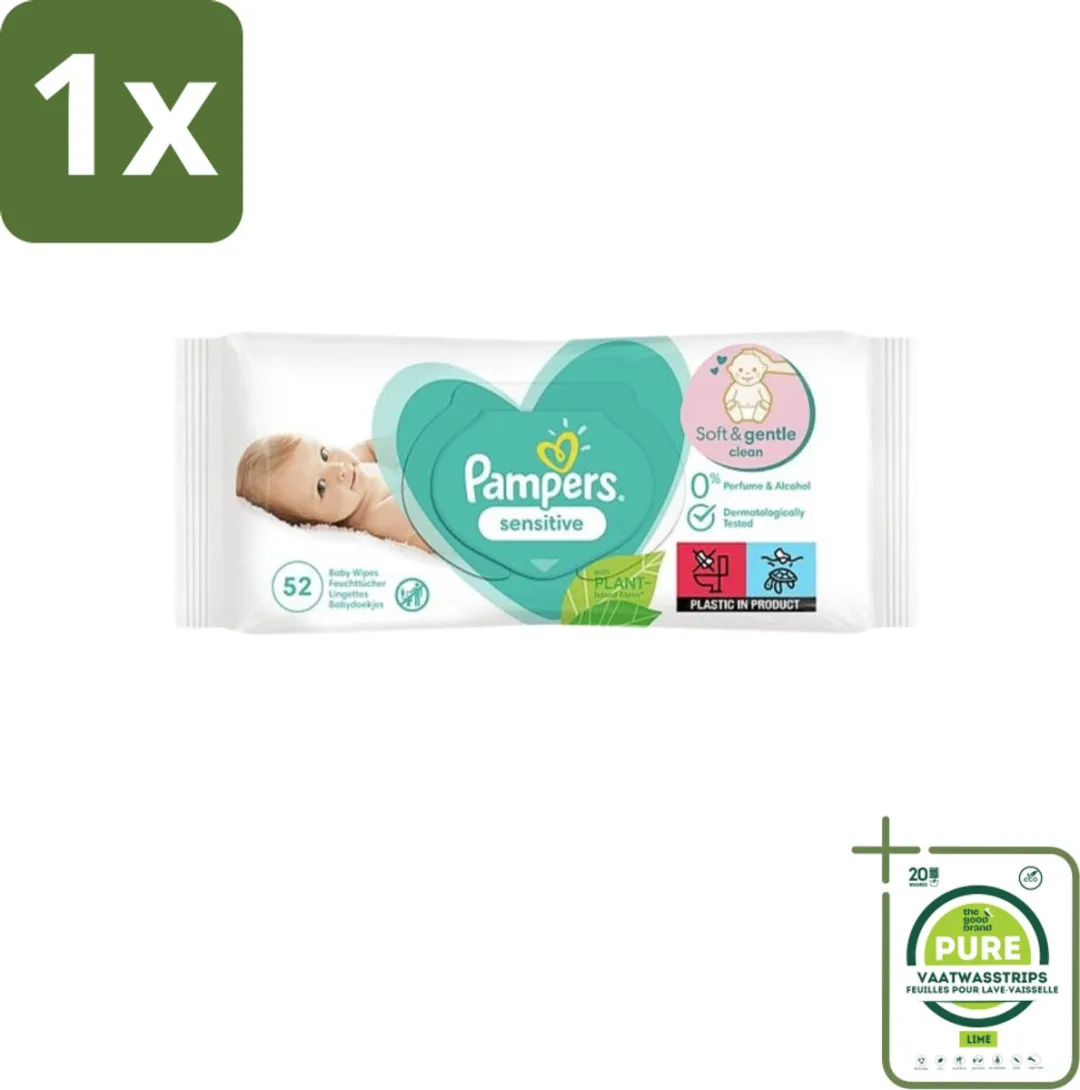 Pampers Babydoekjes Sensitive 52 Stuks