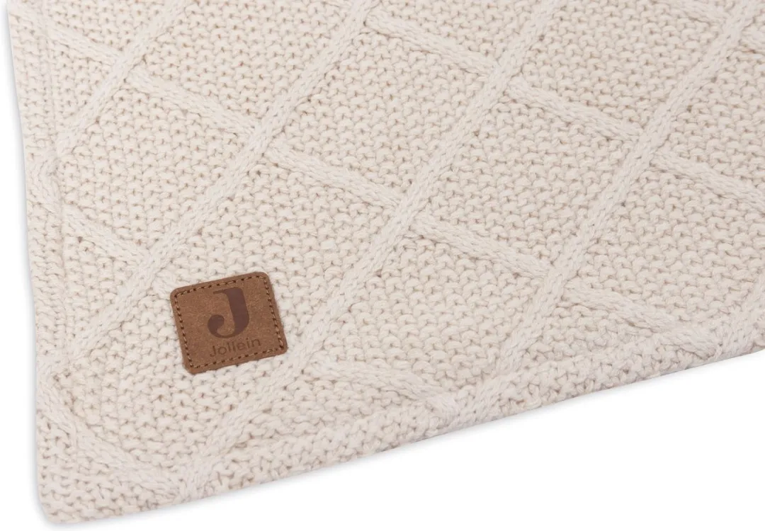Jollein Deken Ledikant 100x150cm Check Knit Oatmeal