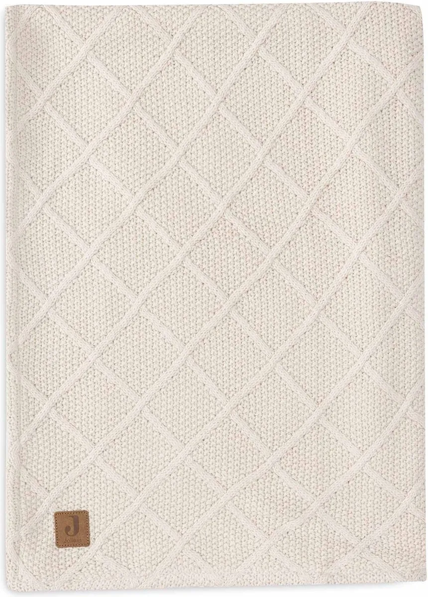 Jollein Deken Ledikant 100x150cm Check Knit Oatmeal