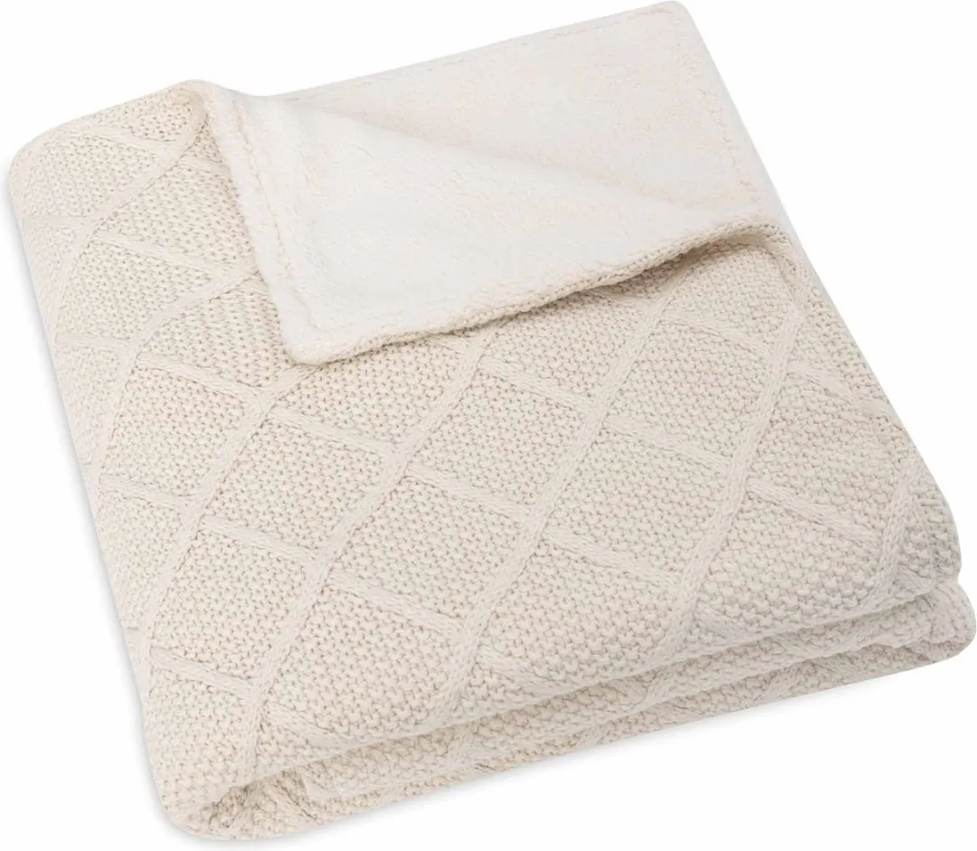 Jollein Deken Ledikant 100x150cm Check Knit Oatmeal