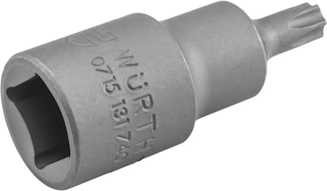 Würth TX45 1/2 inch Dopsleutel met gat - Grijs