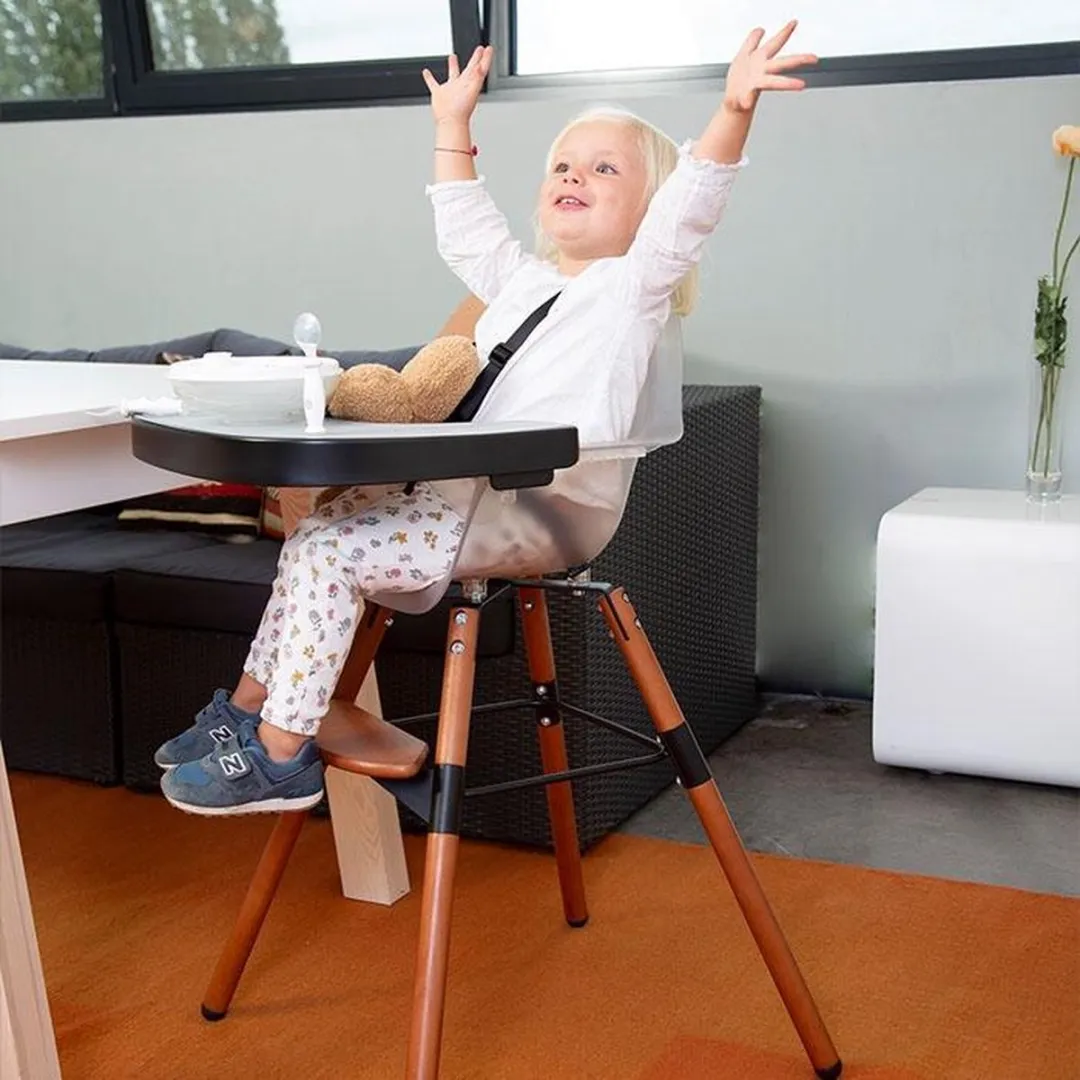 Childhome - Evolu Eettablet voor Kinderstoel - ABS - Zwart + Siliconen Placemat