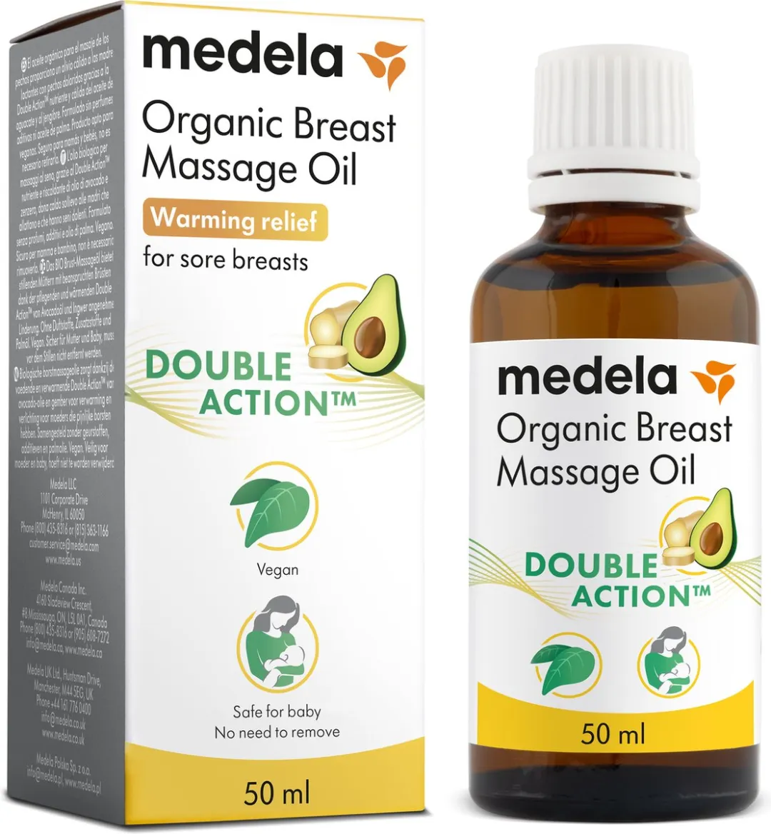 Medela Organic Massage olie - verwarmende borstverzorging - vegan - 50ml - biologisch