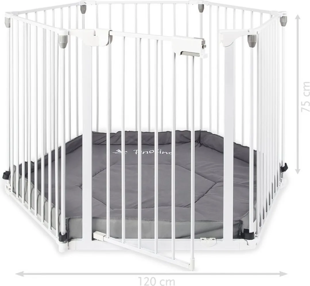 Pinolino - Kinderhekje - Traphekje - Wit - 117x117x74cm - Veiligheidshekje