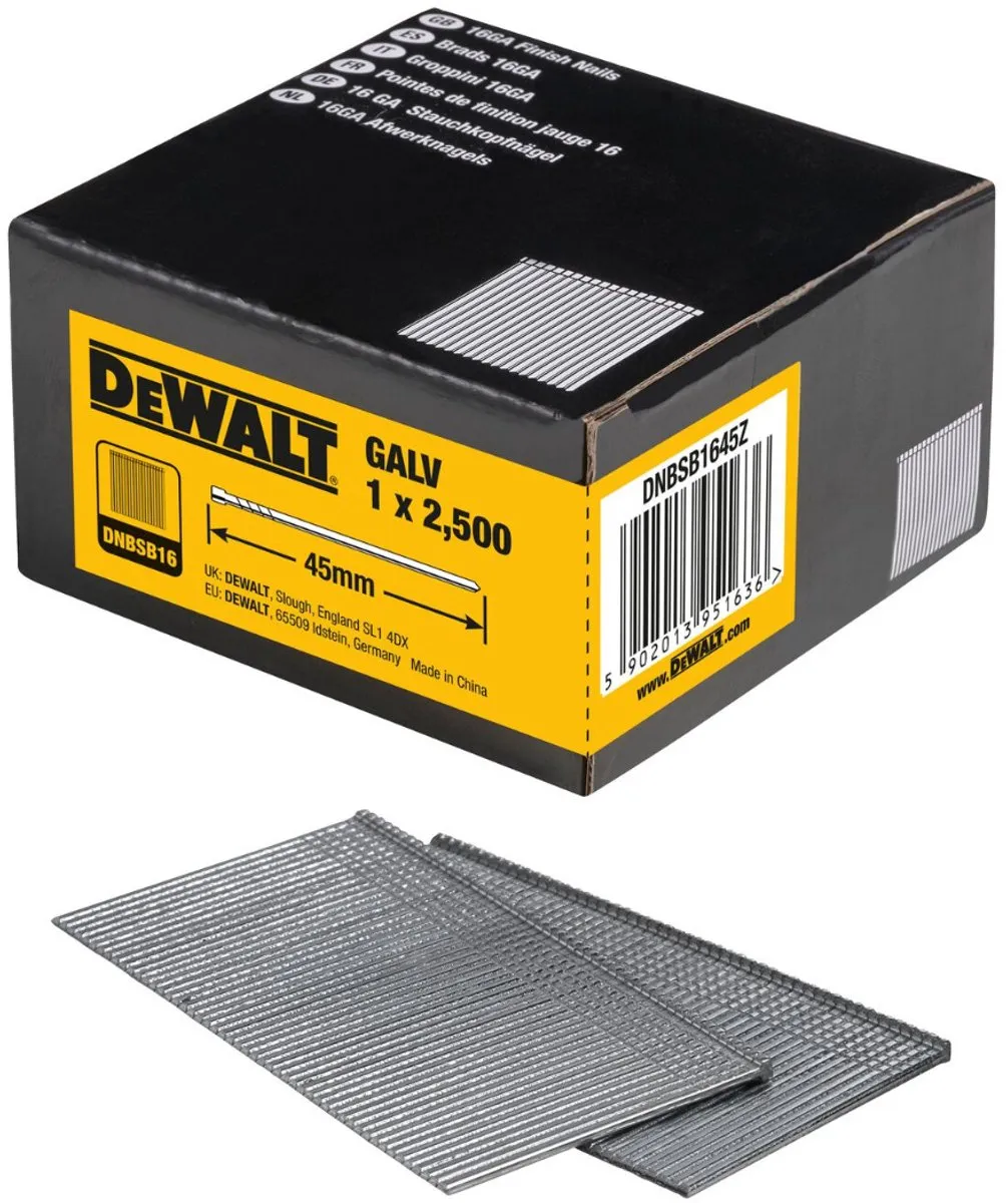 DeWalt DNBSB1645Z 16 Gauge Spijkers 1.5x45mm