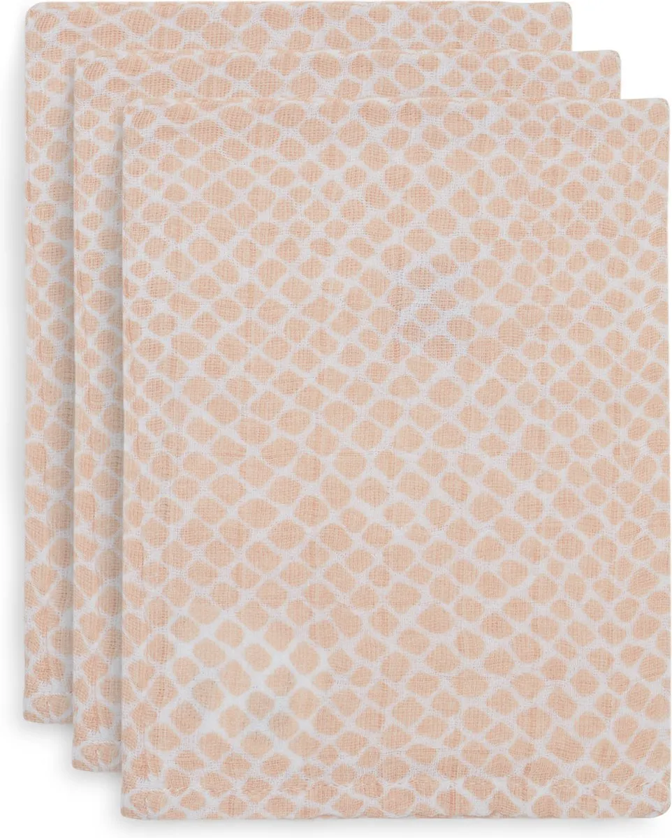 Jollein Hydrofiel Washandje Snake - Pale Pink - 3 Stuks
