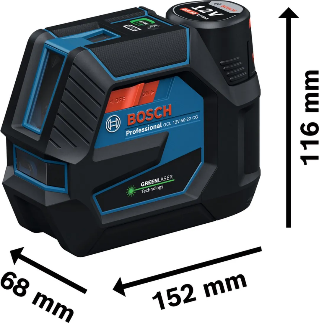 Bosch Professional GCL 12V-52 CG Combilaser - 4x AA Batterijen