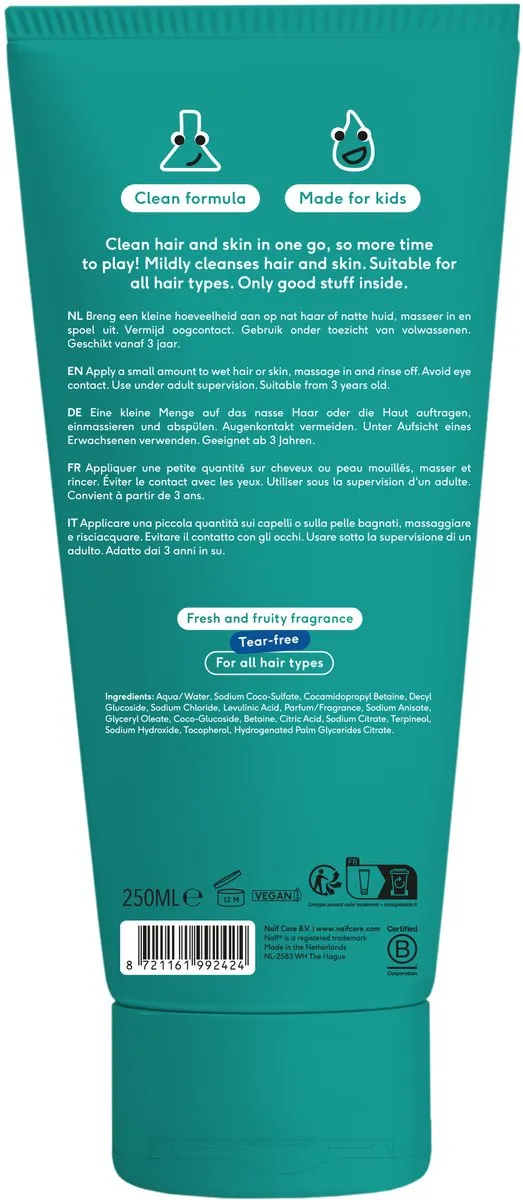 Naïf Kids Shampoo & Body Wash - 2x250ml