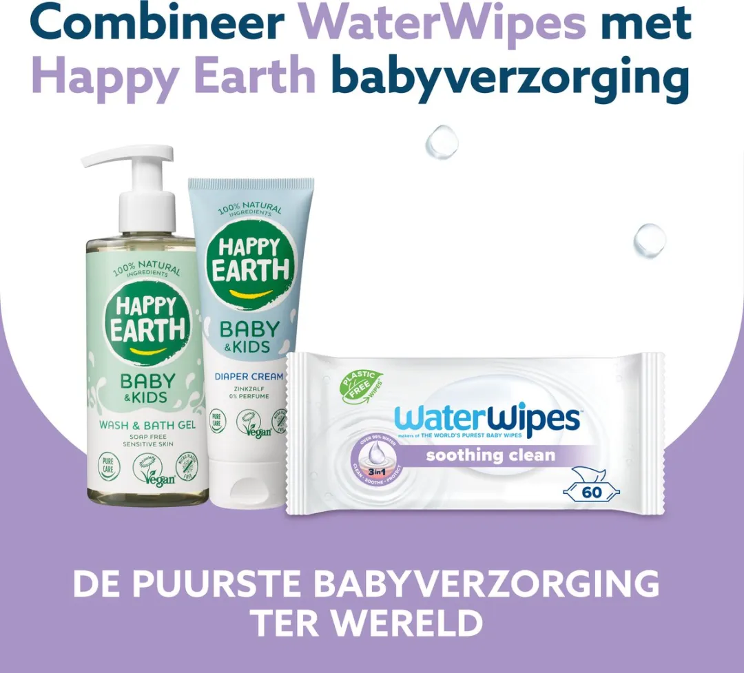 WaterWipes Soothing Clean Babydoekjes - 12 x 60 Stuks = 720 Doekjes