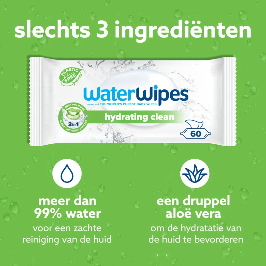 WaterWipes Billendoekjes Hydrating - 12x60 = 720 stuks