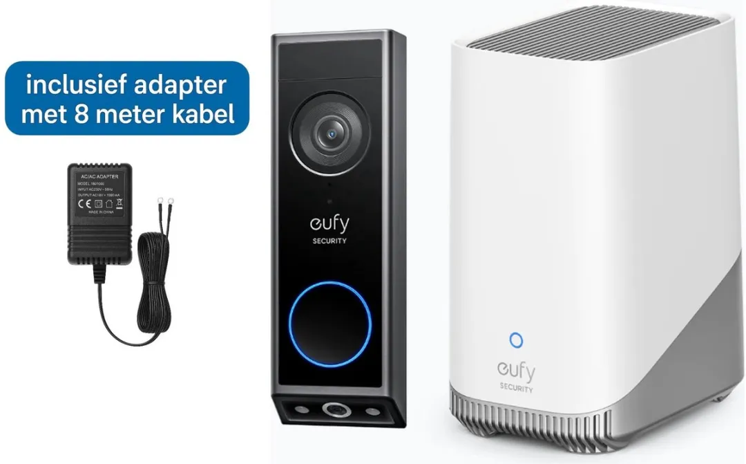 Eufy E340 Video Deurbel + HomeBase 3 Bundel