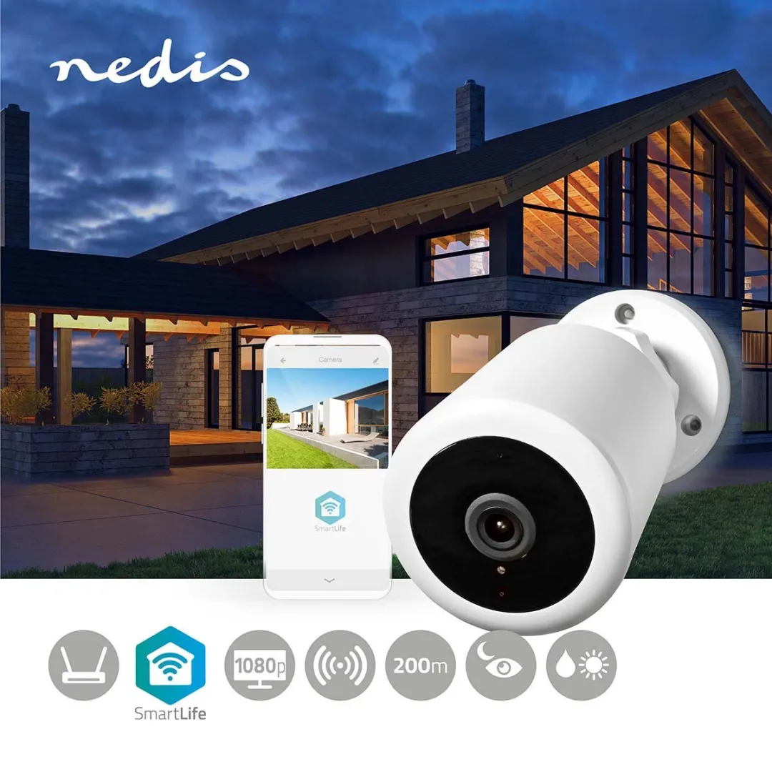 Nedis SmartLife SLNVRC01CWT Draadloos Camerasysteem - Extra Camera Full HD 1080p - IP65 - Wit