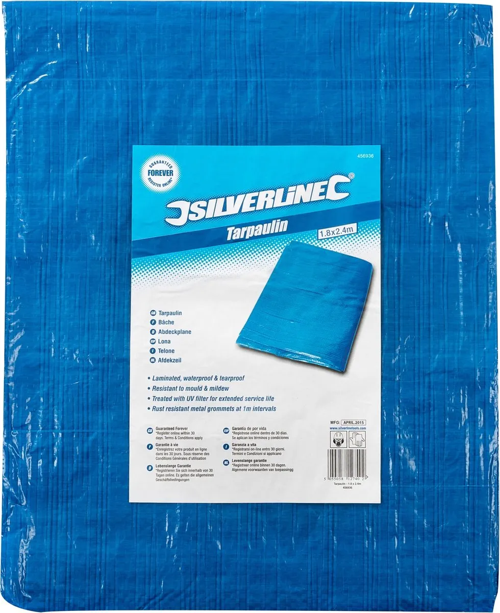 Silverline Afdekzeil 180x240cm - Blauw - Waterdicht UV-bestendig