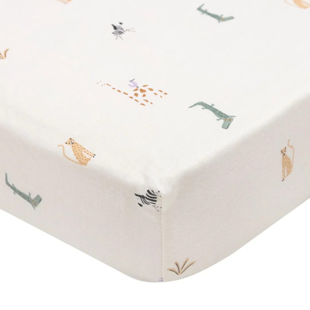 Jollein Baby Hoeslaken Jersey Jungle Jambo 70/75x140/150cm