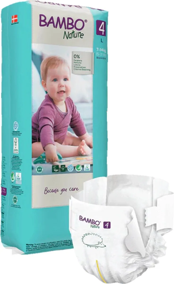 Bambo Nature Luiers Maxi Maat 4 - 144 Stuks