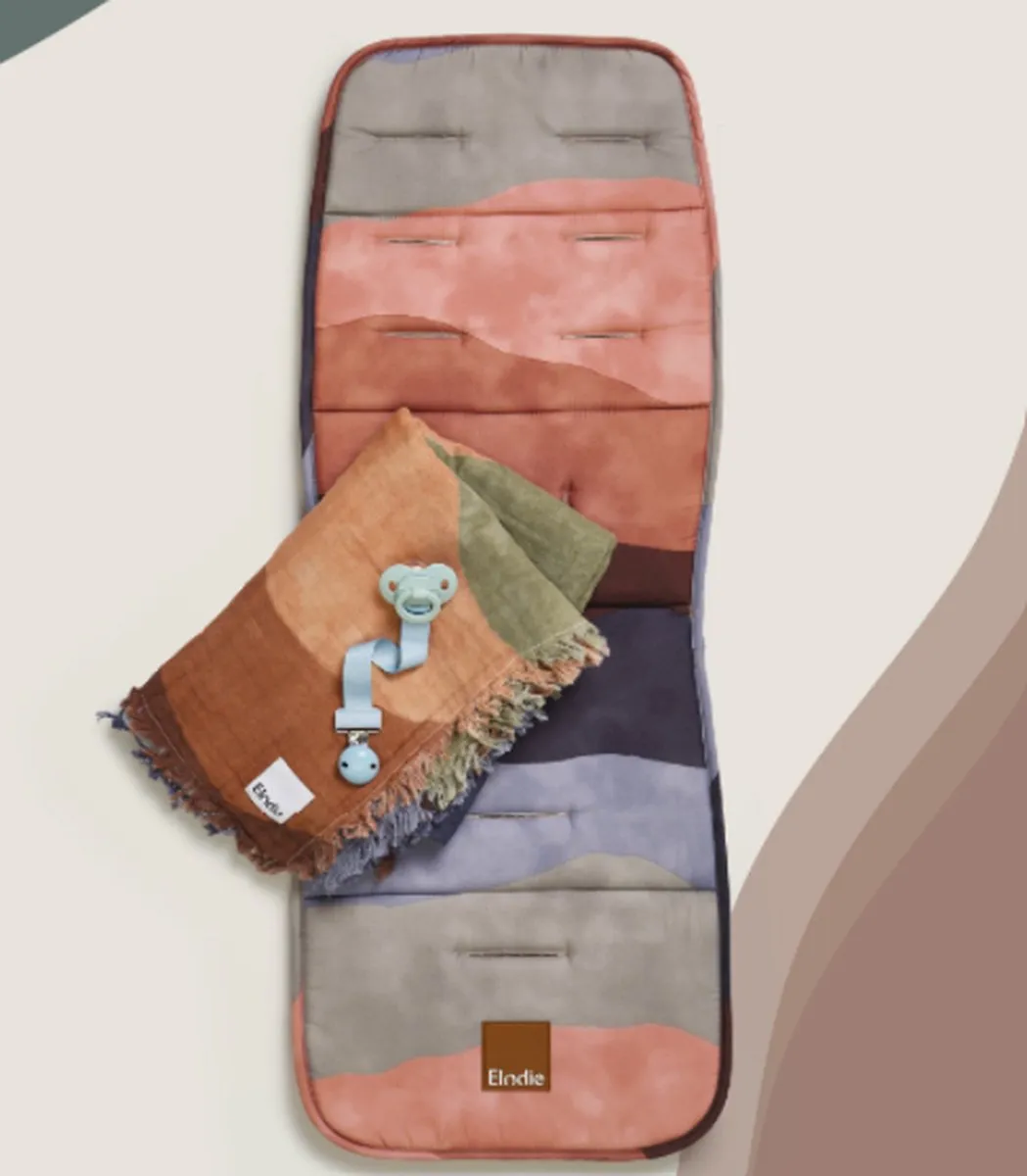 Elodie Hydrofiel Baby Dekentje 75x100cm - Roest/Blauw/Groen