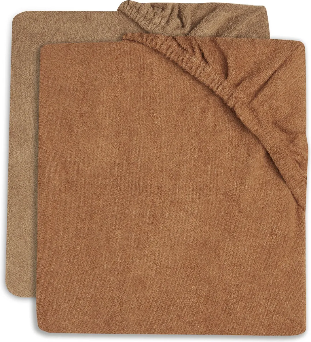 Jollein Aankleedkussenhoes Badstof 50x70cm - 2 Stuks - Caramel/Biscuit