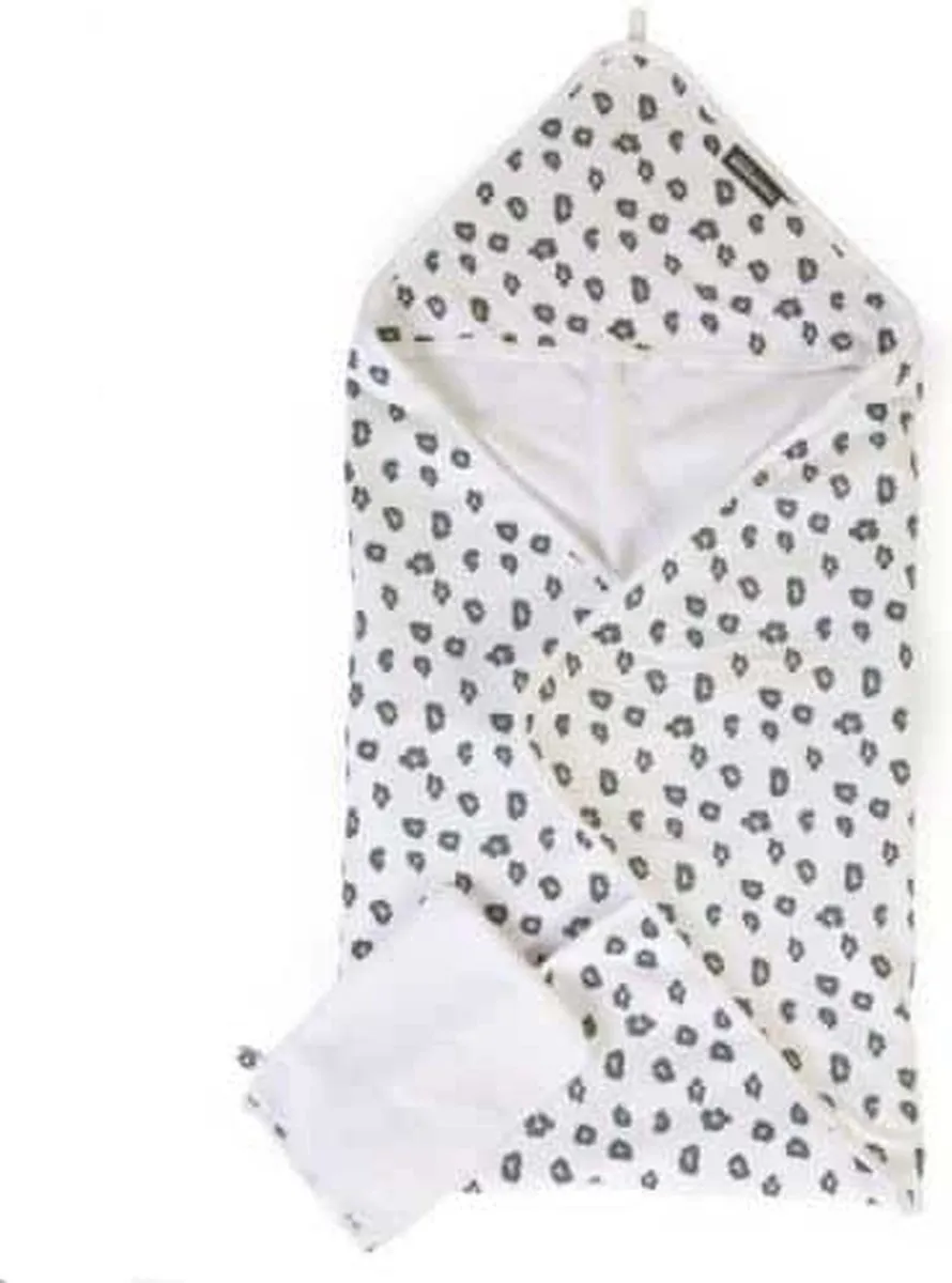 Childhome Baby Badcape & Washhandje 80x80cm - Leopard